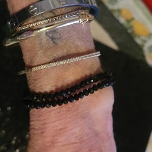 (2qty) Stretch beady sparkle bracelets vintage